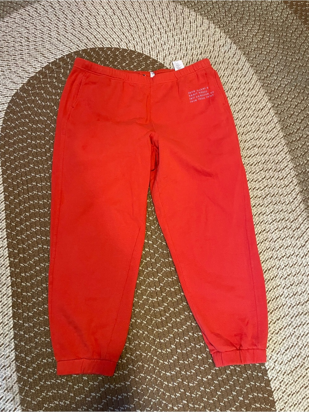 Peace Love World Red Sweatpants Large